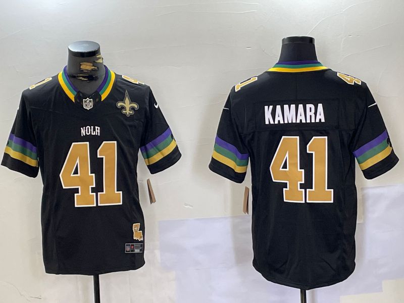 Men New Orleans Saints #41 Kamara Black Three generations 2024 Nike Vapor Limited NFL Jersey style 4->new orleans saints->NFL Jersey